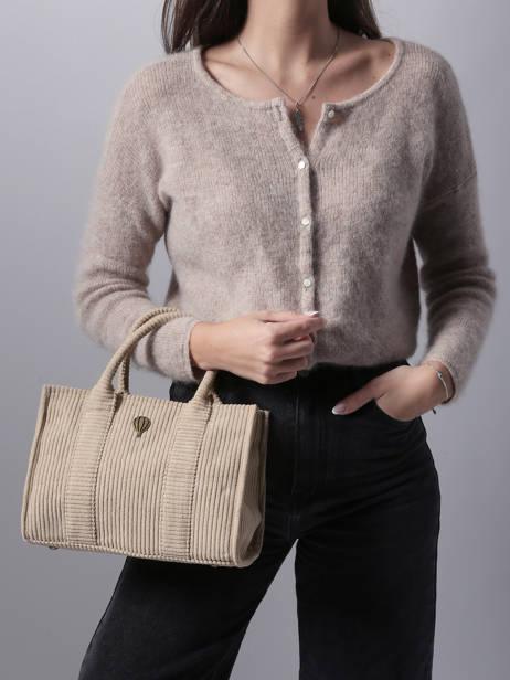 Schoudertas Velours Le voyage en panier Bruin velours AHP242 ander zicht 1