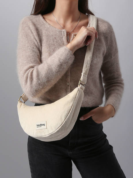 Heuptasje Velours Ribfluweel Hindbag Beige velours V ander zicht 1
