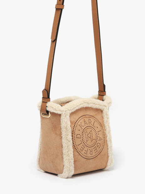 Cross Body Tas K Circle Shearling Leder Karl lagerfeld Bruin k circle A4W30068 ander zicht 2