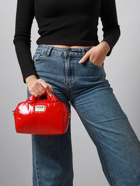 Cross Body Tas Glossy Gerecycleerd Polyester Wouf Rood glossy BB250026 ander zicht 1