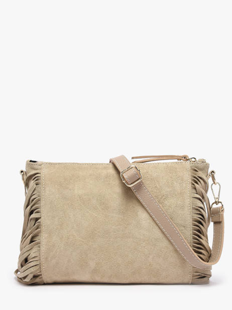 Cross Body Tas Velvet Leder Milano Beige velvet VE25113 ander zicht 4