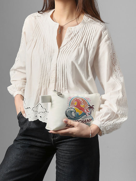 Longchamp Le pliage surf Clutch Wit