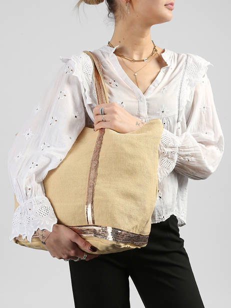 Schoudertas Met Rits L Le Cabas Linnen Vanessa bruno Geel cabas lin 31V40409 ander zicht 1