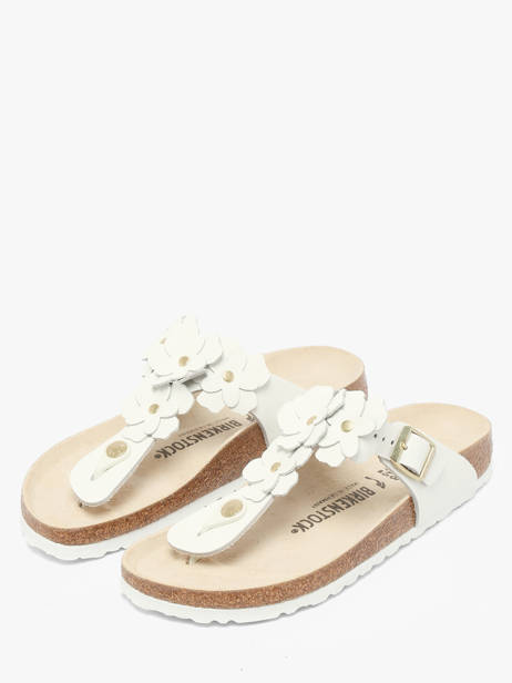 Slippers Gizeh Flower Uit Leder Birkenstock Wit women 1026735 ander zicht 1