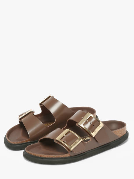 Slippers Arizona Droplet Uit Leder Birkenstock Bruin women 1031910 ander zicht 1