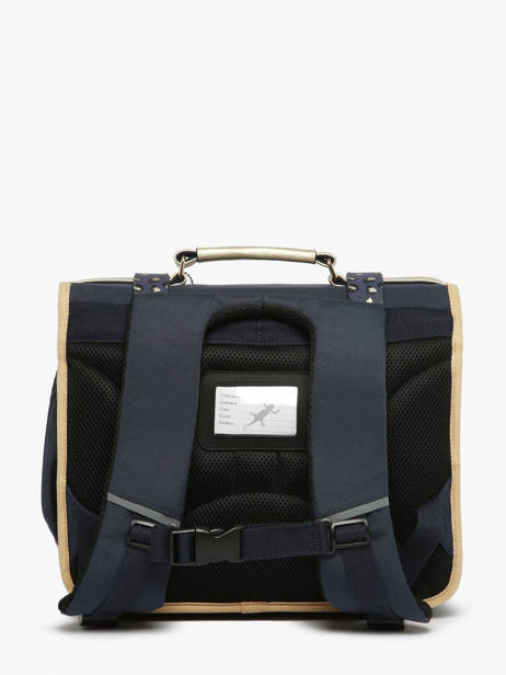 Boekentas 2 Compartimenten Cameleon Blauw vintage fantasy PBVGCA35 ander zicht 4