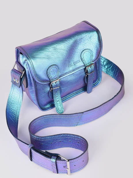 Cross Body Tas La Sacoche Scarabee Leder Paul marius Blauw scarabee SACOSSCA ander zicht 2