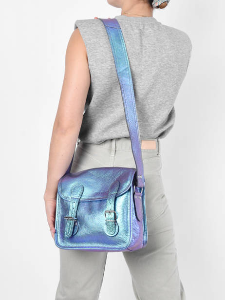 Cross Body Tas La Sacoche Scarabee Leder Paul marius Blauw scarabee SACOSSCA ander zicht 1