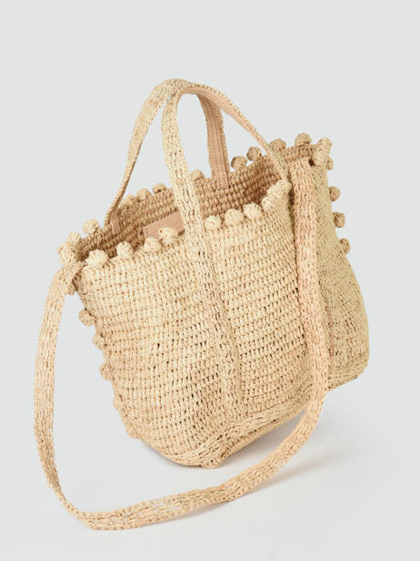 Handtas Le Cabas Raphia Pompons Vanessa bruno Beige cabas raphia 75V40435 ander zicht 3