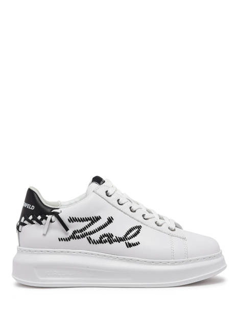 Sneakers Kapri Whipstitch Uit Leder Karl lagerfeld Wit accessoires KL62572 ander zicht 1
