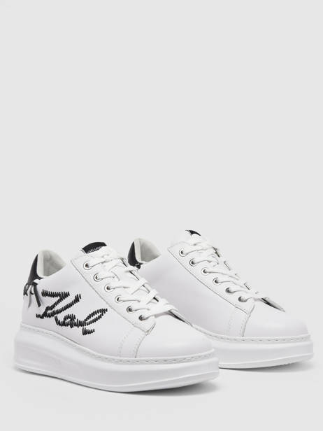 Sneakers Kapri Whipstitch Uit Leder Karl lagerfeld Wit accessoires KL62572 ander zicht 4