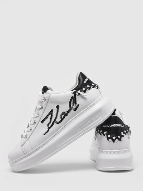 Sneakers Kapri Whipstitch Uit Leder Karl lagerfeld Wit accessoires KL62572 ander zicht 5
