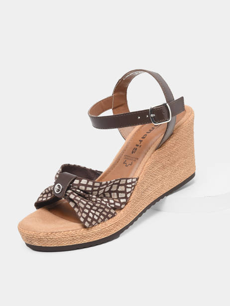 Sandalen Met Sleehak Tamaris Bruin accessoires 76709 ander zicht 1
